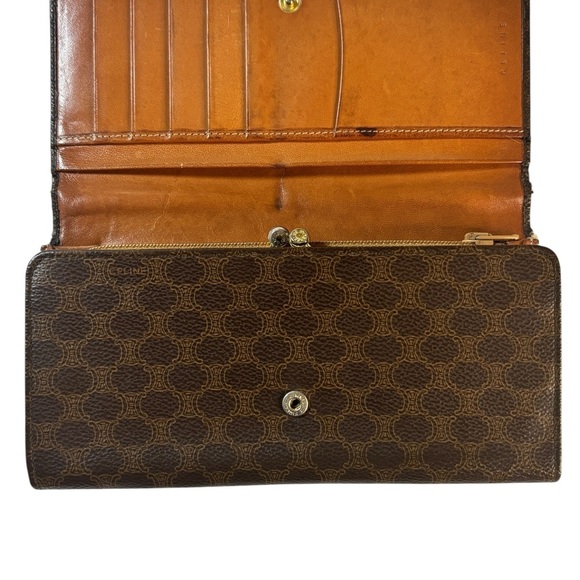 Vintage Céline Macadam Wallet Brown Triomphe Canvas & Leather - Picture 7 of 12
